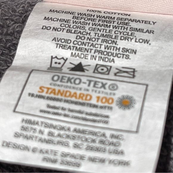 Kate Spade New York Dusty Blue Bath Towel Set of 2 NWT - Picture 3 of 9